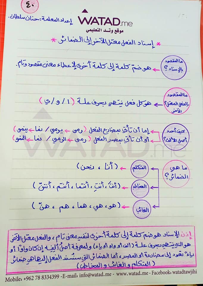 2 بالصور شرح وحدة الإسناد قواعد اللغة العربية للصف التاسع الفصل الاول 2021.jpg